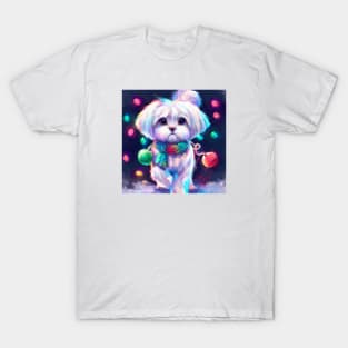 Cute Maltese Dog Drawing T-Shirt